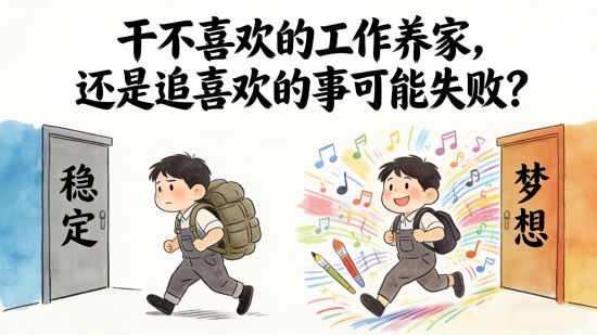 干不喜欢的工作养家，还是追喜欢的事可能失败？普通人到底该怎么选？